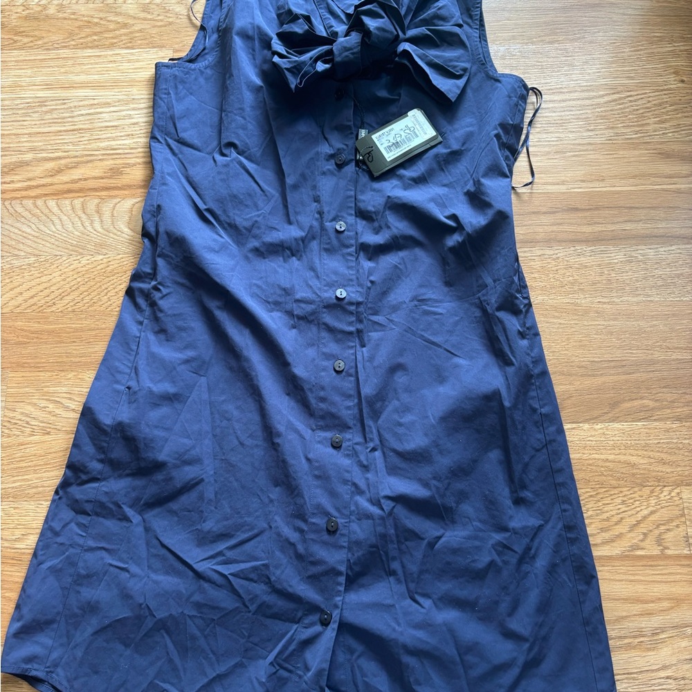Emporio Armani Dark Blue Button-Down Dress